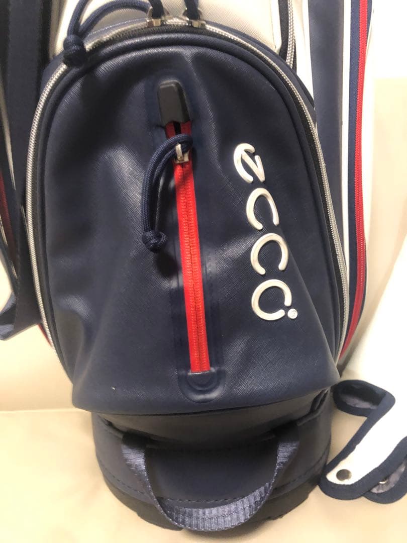 【送料込み】廃盤希少品　ecco キャディバッグ ホワイト/ネイビー/レッド