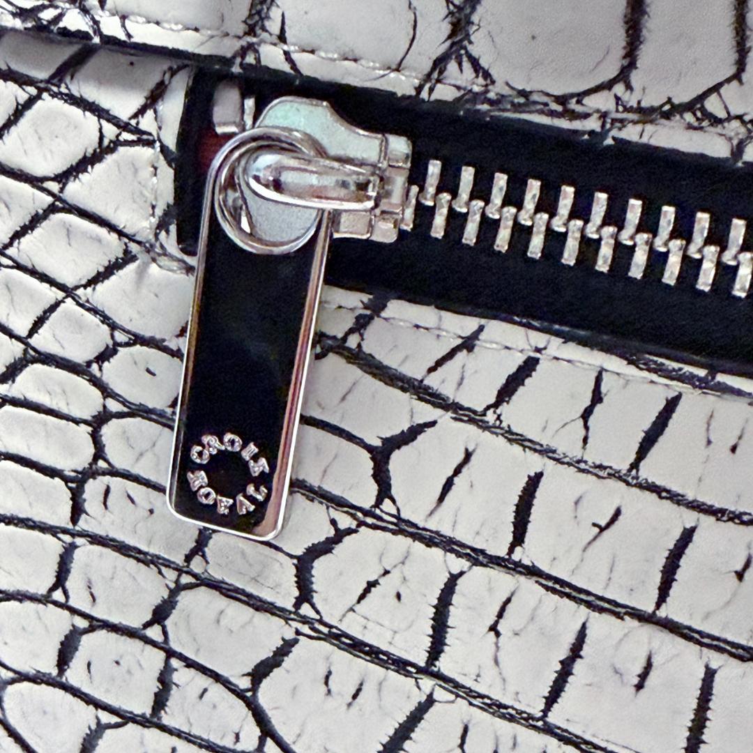 新品 定価14万円 CROIX  クロコダイル バッグ ホワイト系
