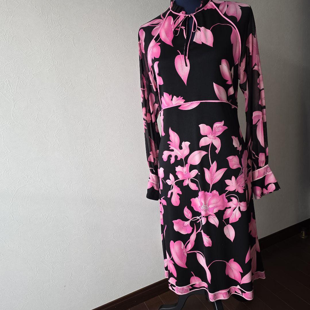 Leonard　カンカン 長袖ワンピース 40サイズ美品　クリスマス特価！！