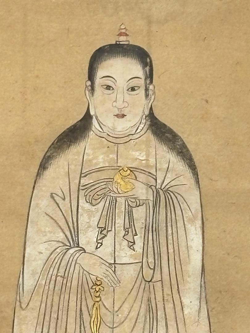 松村景文画「雨宝童子三尊 又ハ三社明神」江戸時代後期筆 1幅|神仏融合 掛軸