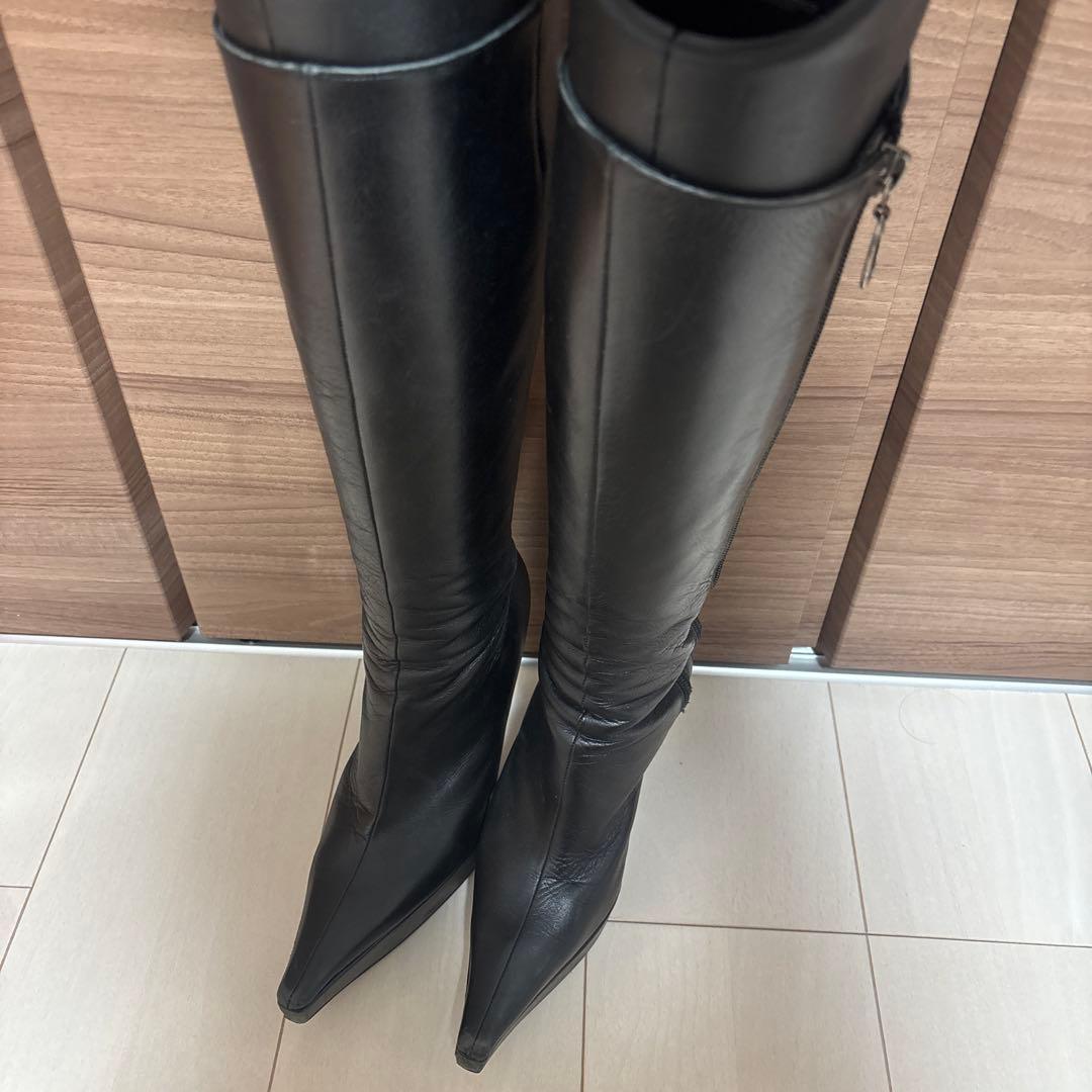 コメックス　ブラックロングブーツ 13cmハイヒール