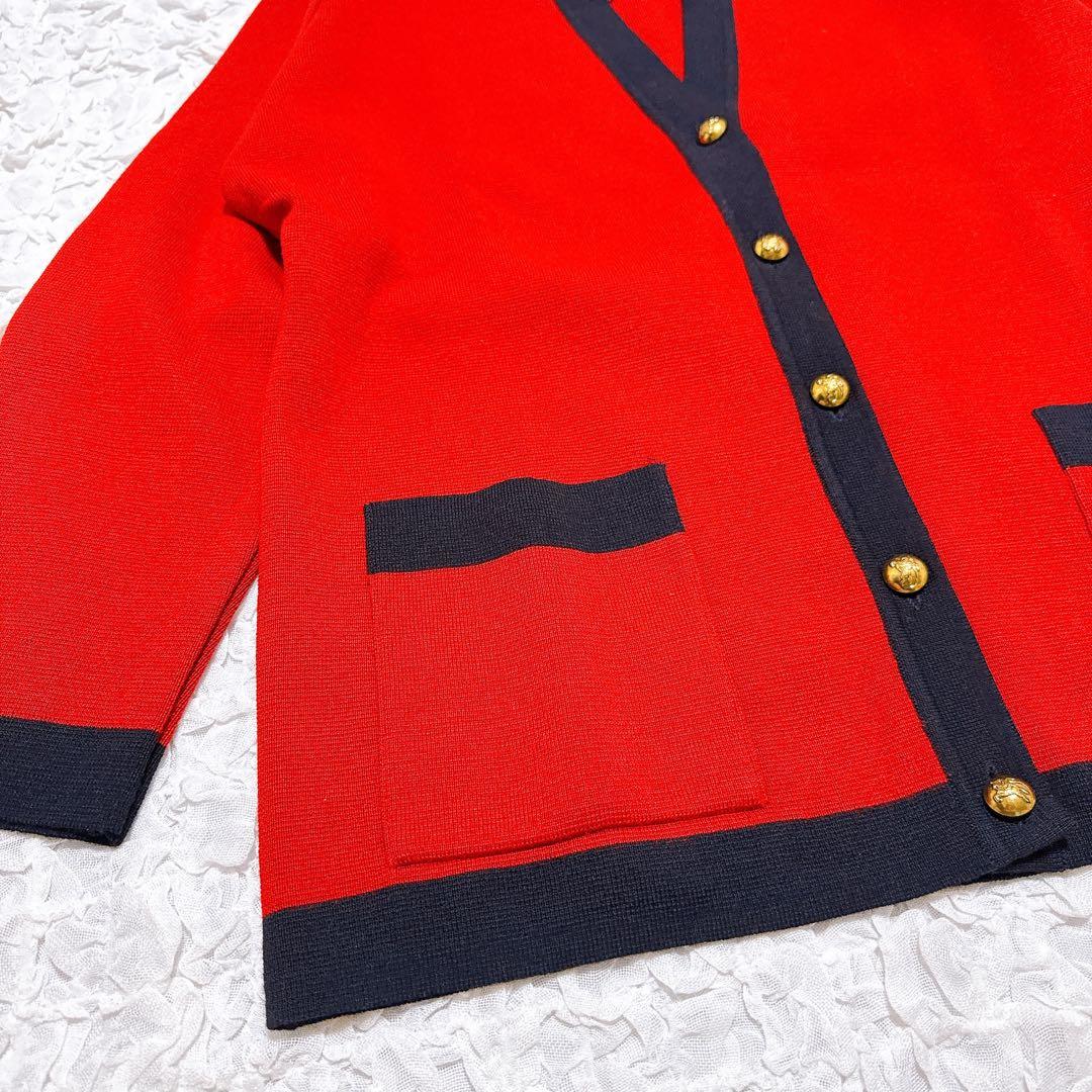 Burberrys旧タグカーディガン 赤 金ボタン ホースマーク ８０年代