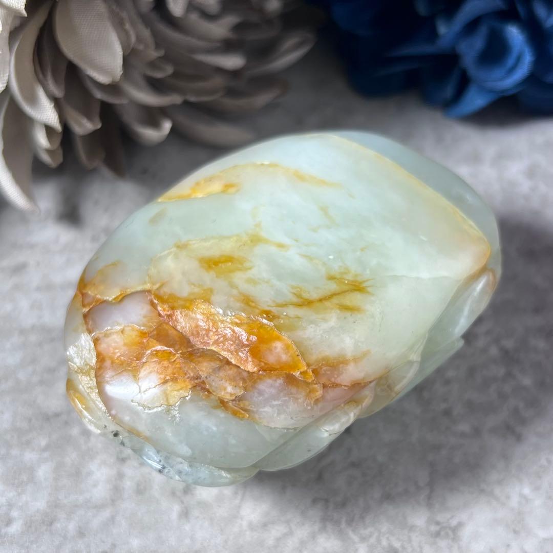 【翡翠？】青蛙神(蟾蜍)玉器置物　手把件 小擺件