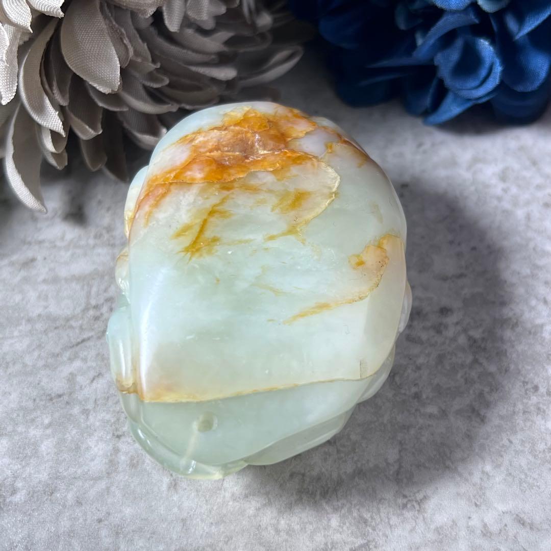 【翡翠？】青蛙神(蟾蜍)玉器置物　手把件 小擺件