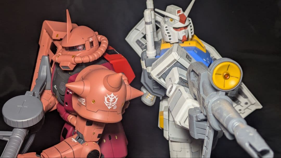 メガサイズ ガンダム ザク 塗装済 シャア専用 ガンプラ ザクⅡ rx-78-2