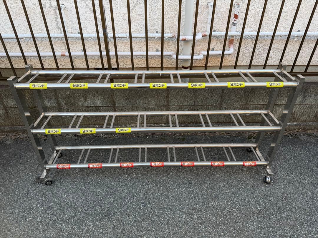 ボールラック　3段ラック キャスター付き　21個収納