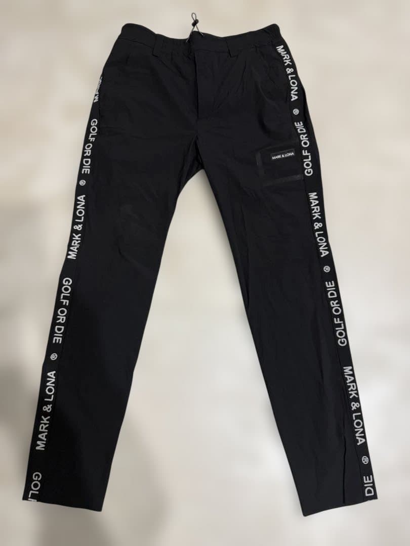 MARK&LONA マークアンドロナ ゴルフパンツ 46 黒 未使用 ロゴライン