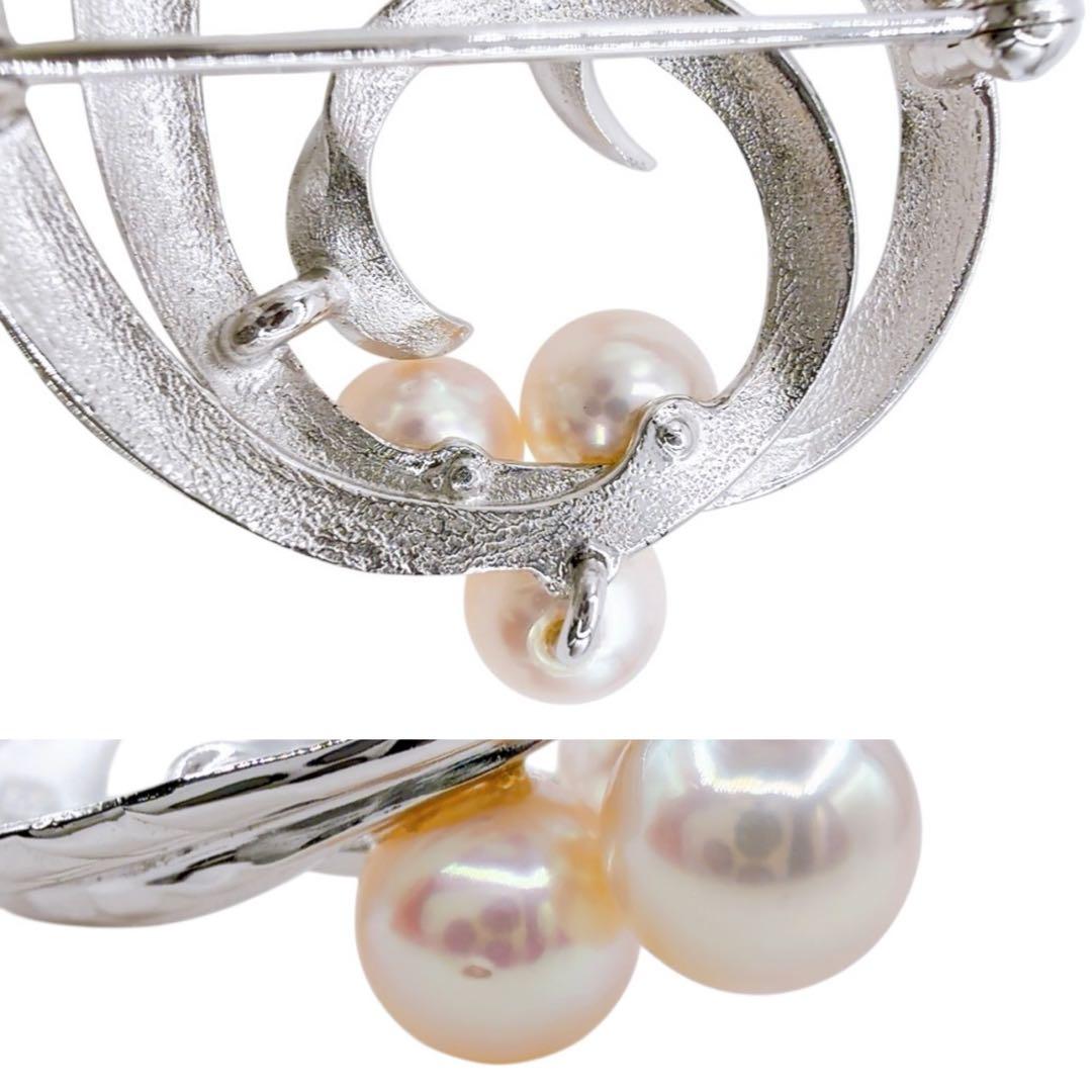 【美品/高品質】タサキ ブローチ ピンバッジ パール 真珠 シルバー セレモニー