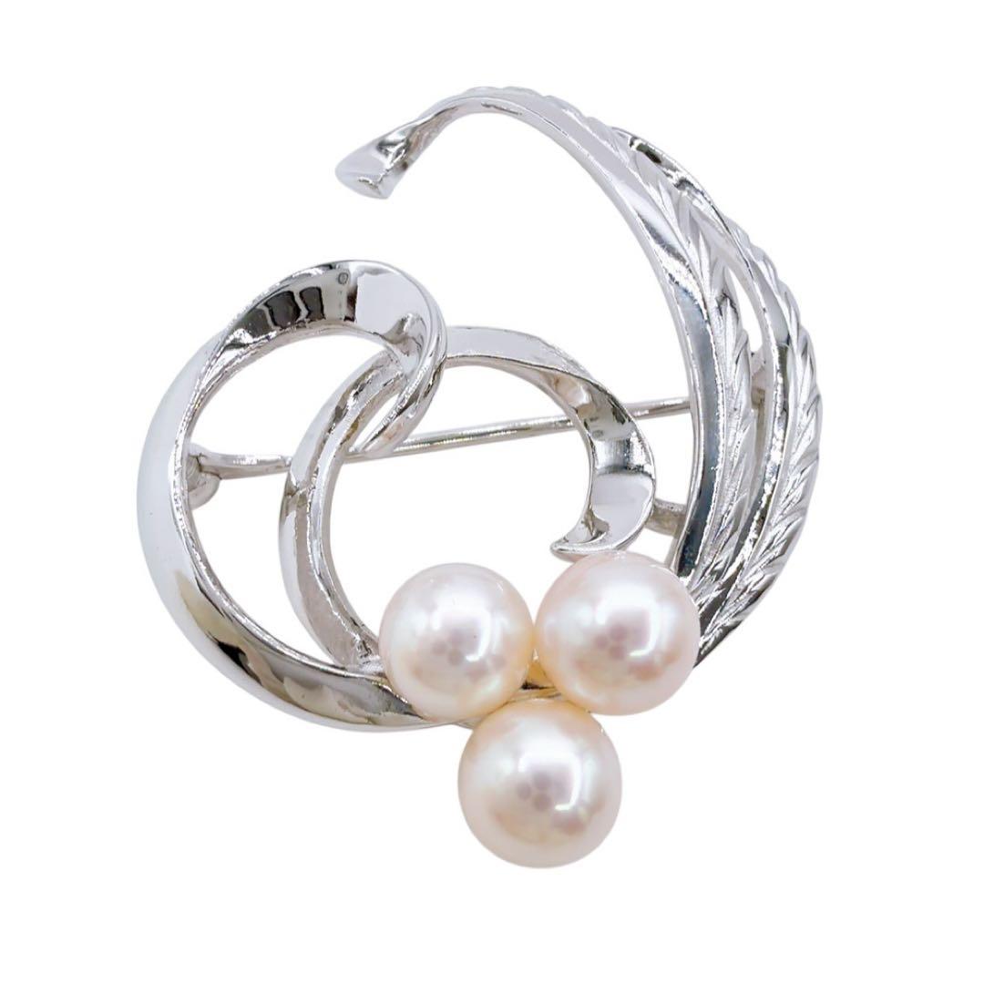 【美品/高品質】タサキ ブローチ ピンバッジ パール 真珠 シルバー セレモニー