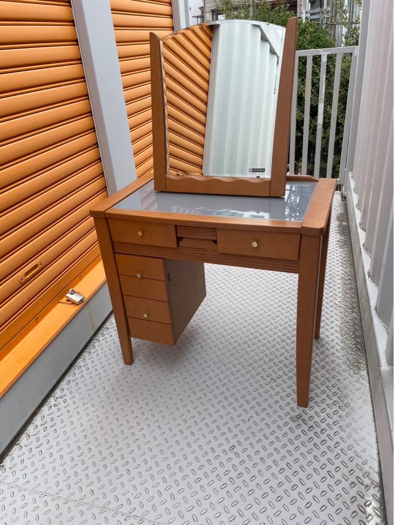 大塚家具　ブラウン木製ドレッサー・鏡台