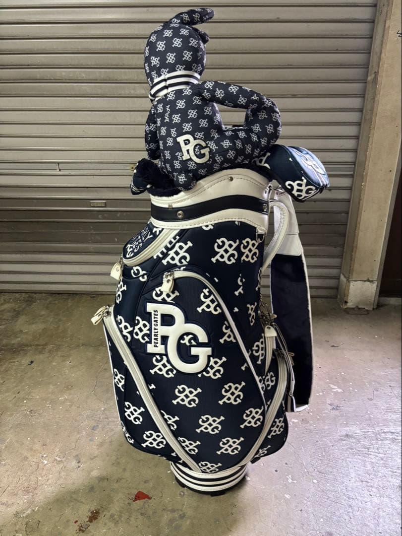 PG キャディバッグ ネイビー/ホワイト