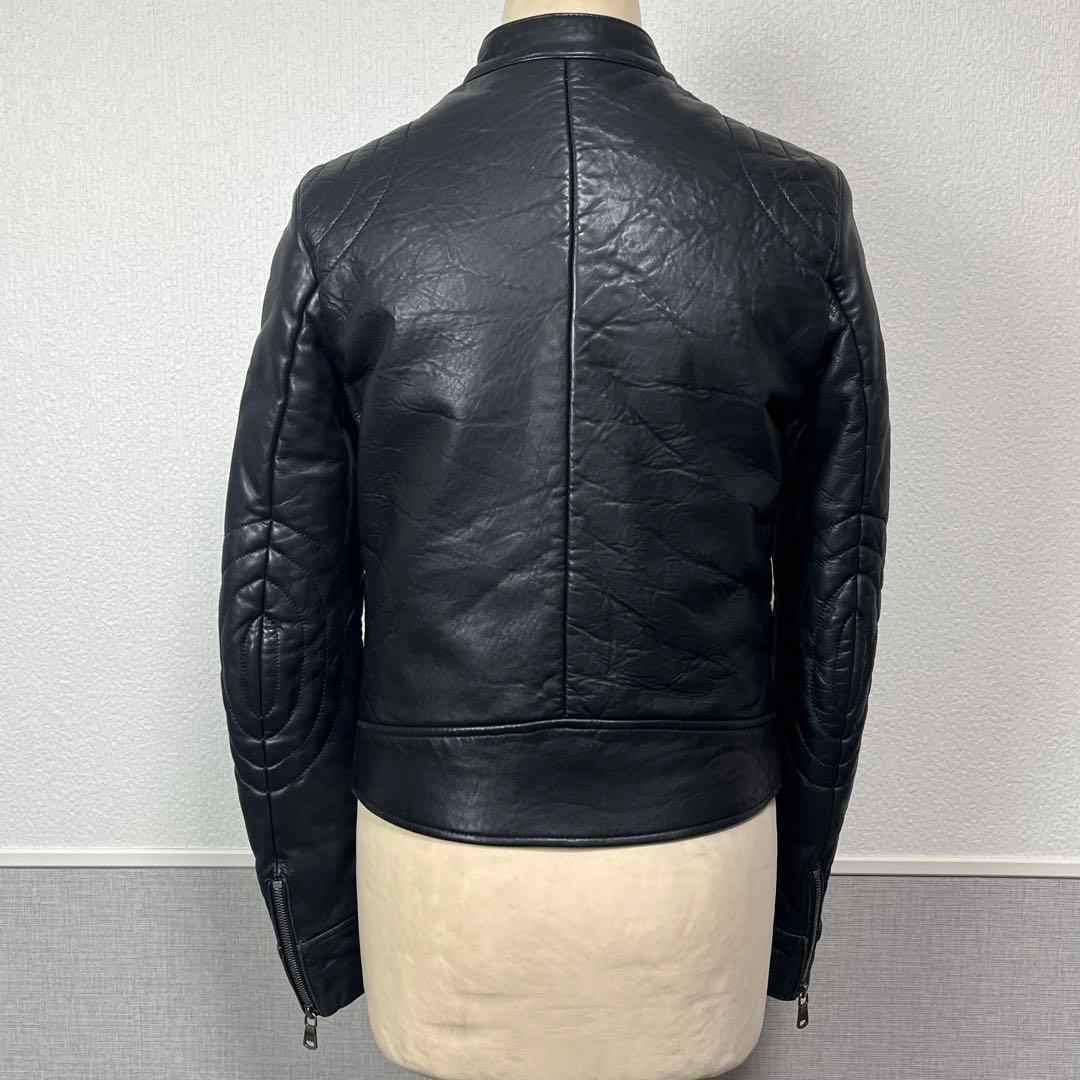 JOSEPH 黒 レザー シングルライダースジャケット