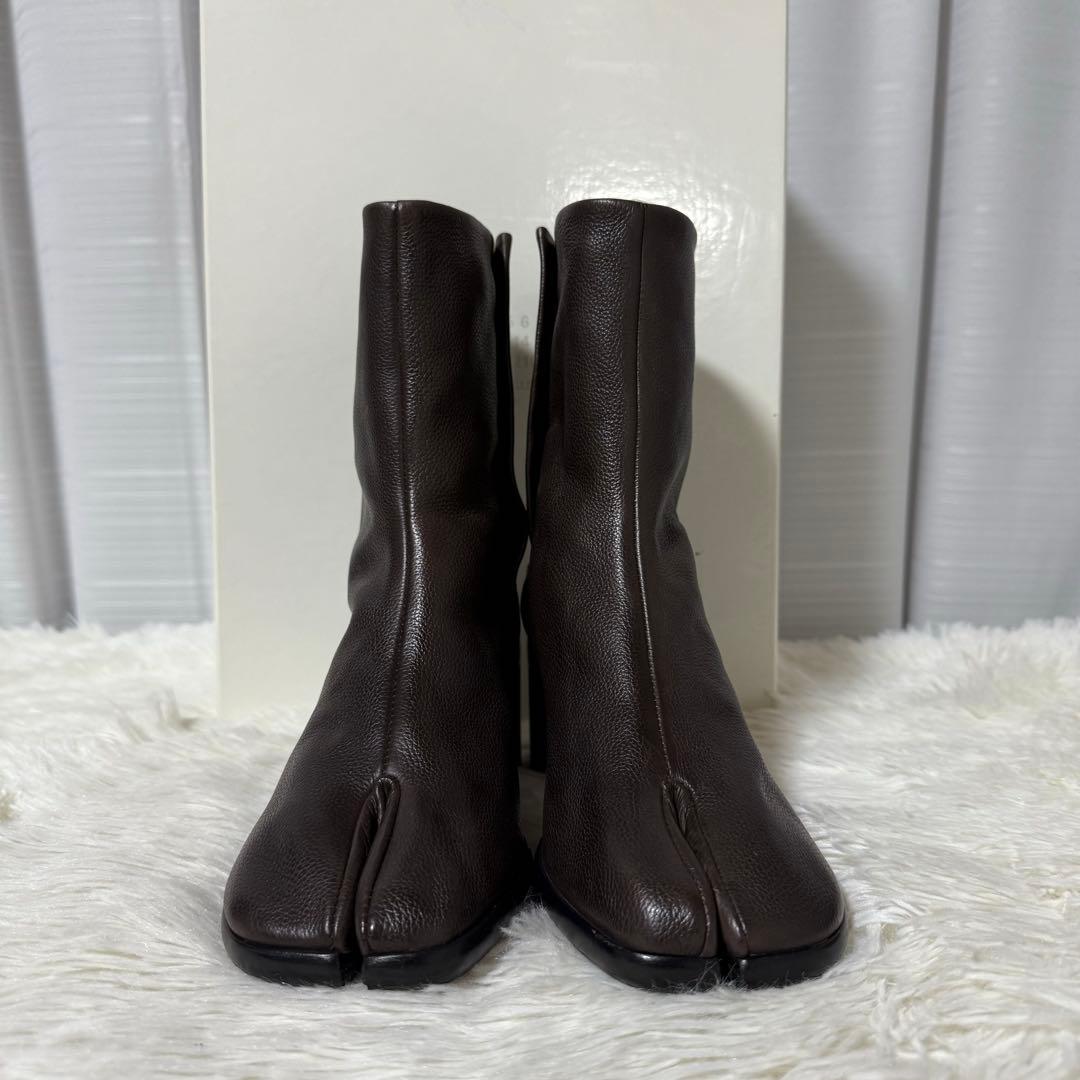 ⭐️新品未使用⭐️ メゾンマルジェラ　タビブーツ　足袋　ハイヒール　太ヒール　シボ革