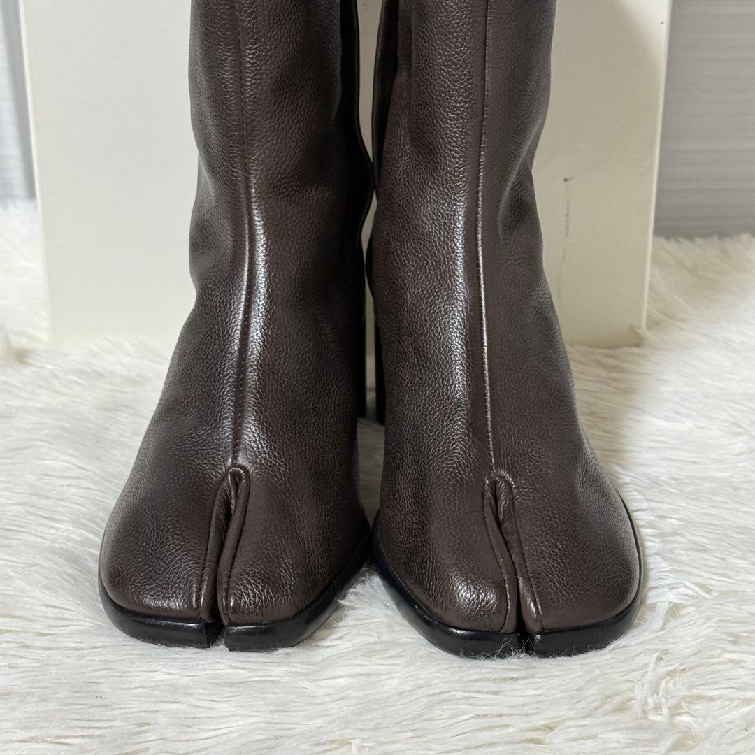 ⭐️新品未使用⭐️ メゾンマルジェラ　タビブーツ　足袋　ハイヒール　太ヒール　シボ革