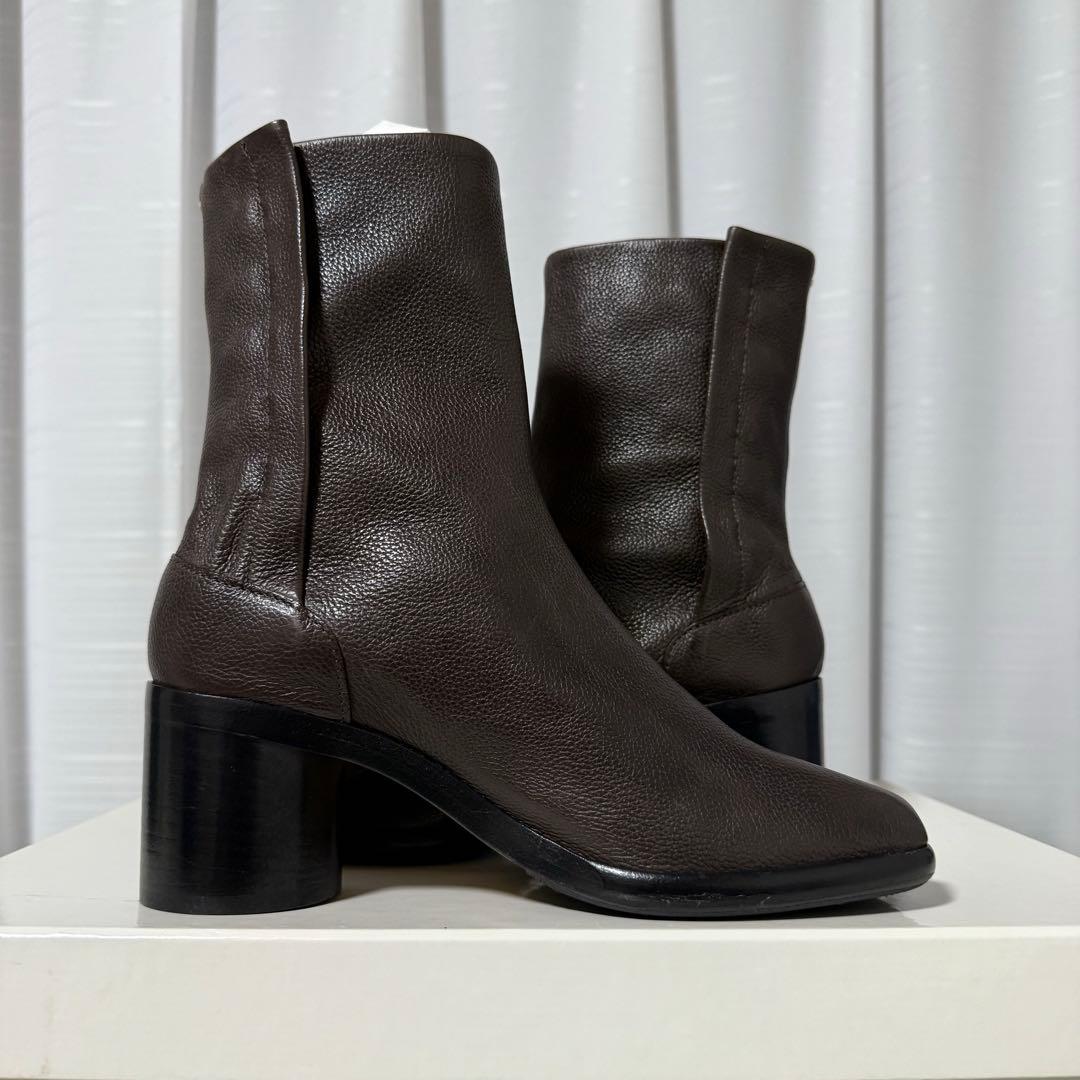 ⭐️新品未使用⭐️ メゾンマルジェラ　タビブーツ　足袋　ハイヒール　太ヒール　シボ革