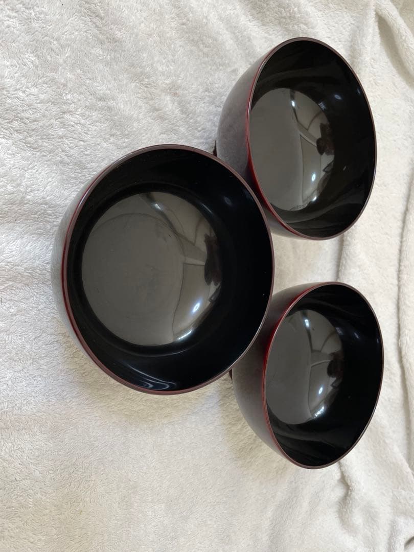 慶塚　漆塗り椀 3個セット