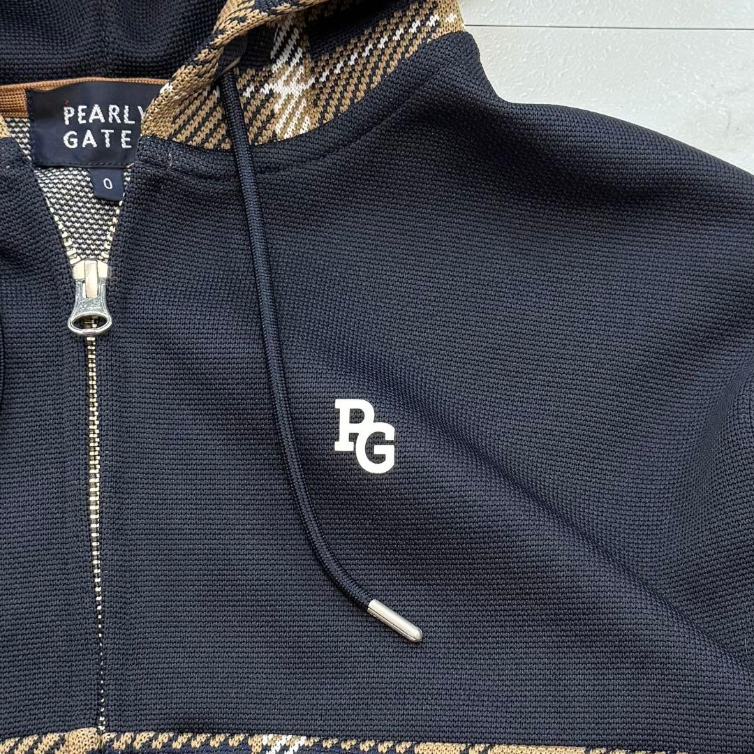 極美品✨ パーリーゲイツ フルジップパーカー チェック PG ロゴ