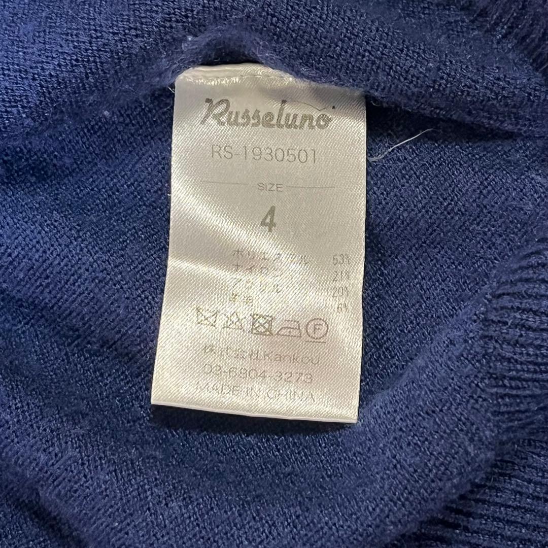ラッセルノ vネックセーター ネイビー Russeluno ゴルフウェア　4