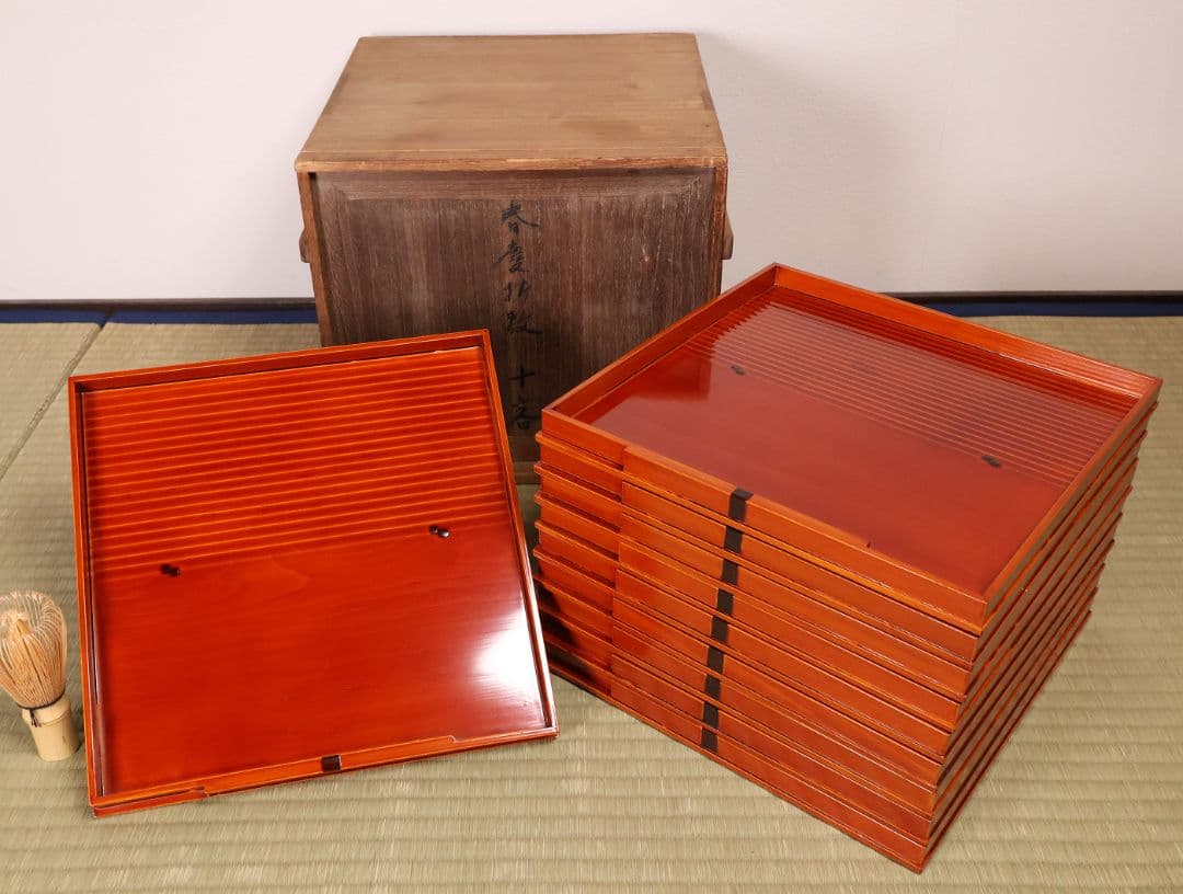 春慶塗 折敷 十客 26.6cm 会席 懐石 卓上 四方膳 木製【MB112】