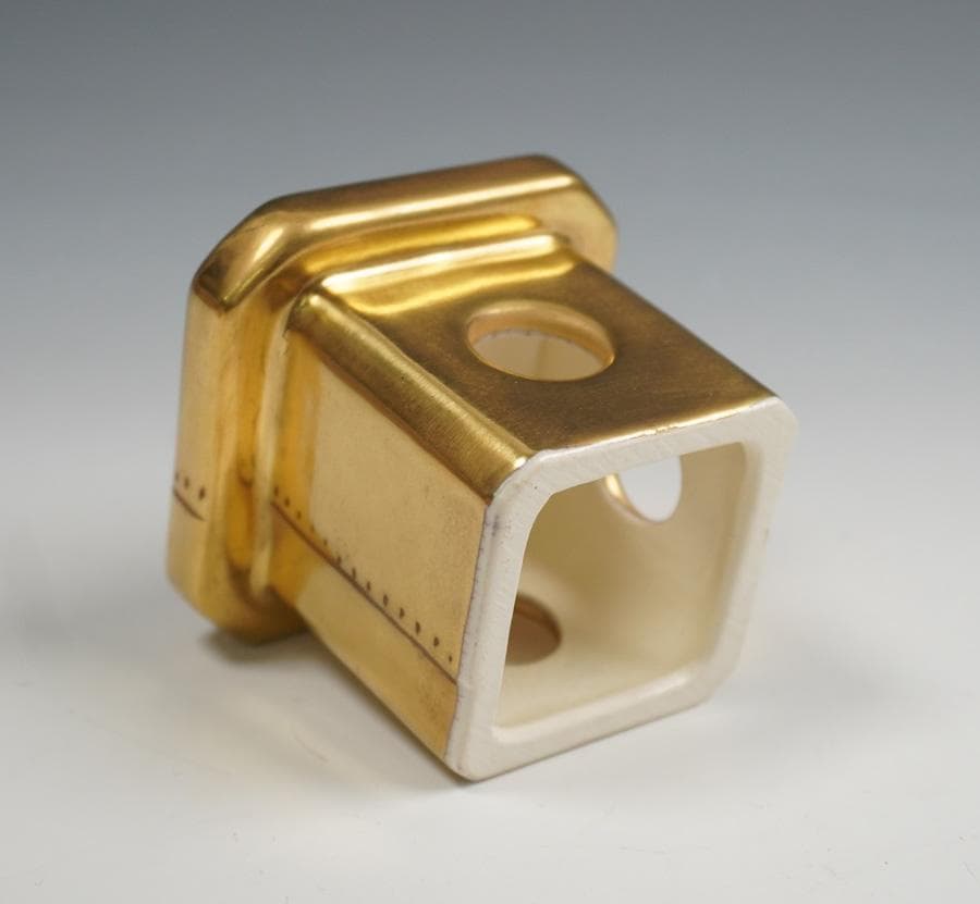 清水 鳴滝窯 橋本城岳 金彩 三方蓋置 茶道具 共箱