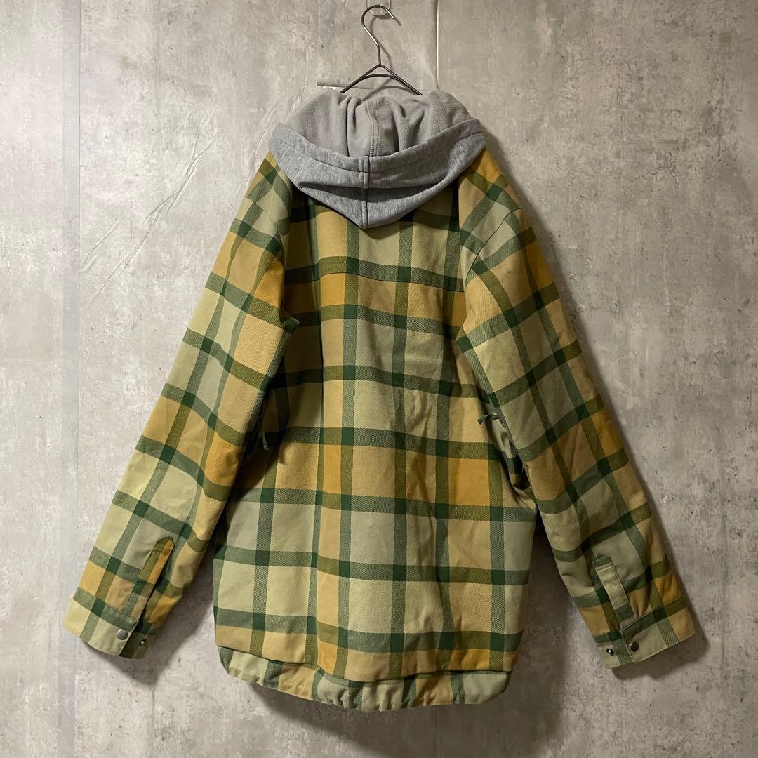 Burtonバートンスキーウェアスノーボードジャケットベージュ緑グリーンチェック
