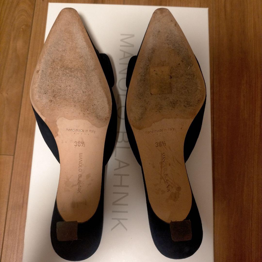 限定お値下げ中！　Manolo Blahnik メイセール ネイビー スエード