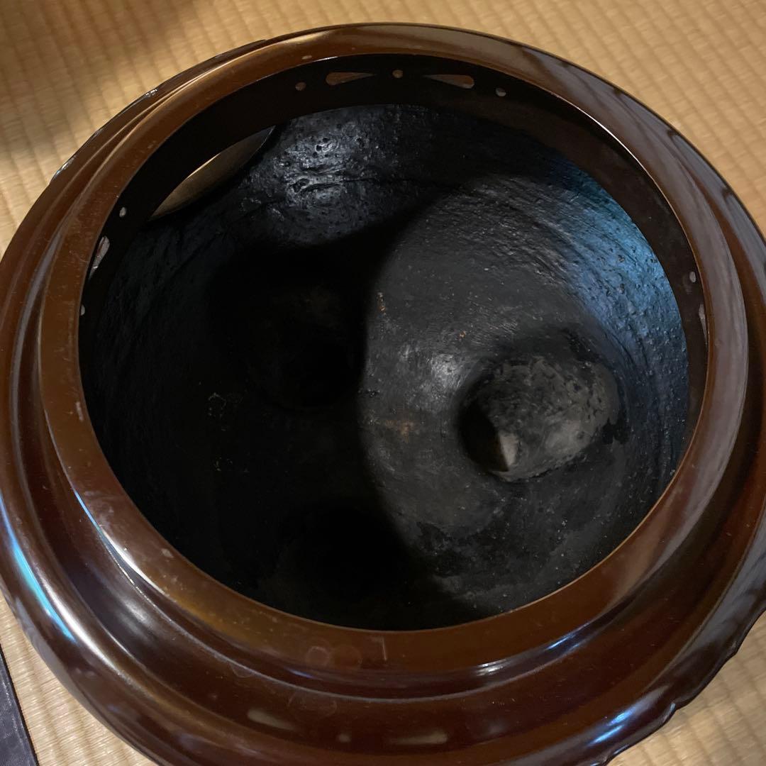 茶道具 唐銅『朝鮮風炉』釜師【畠 春斎】鋳師【金森 紹栄】　風炉釜　切合釜