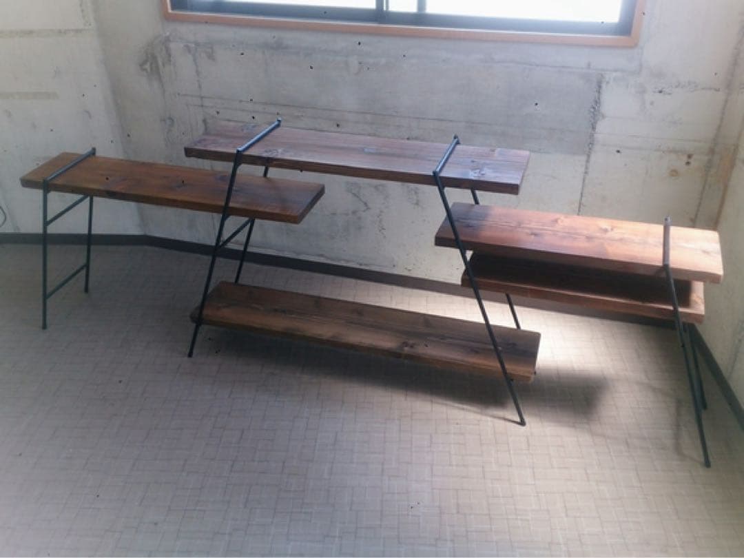アイアン カスタムラダーラック　キャンプキッチンテーブル　2セット　オーダー品