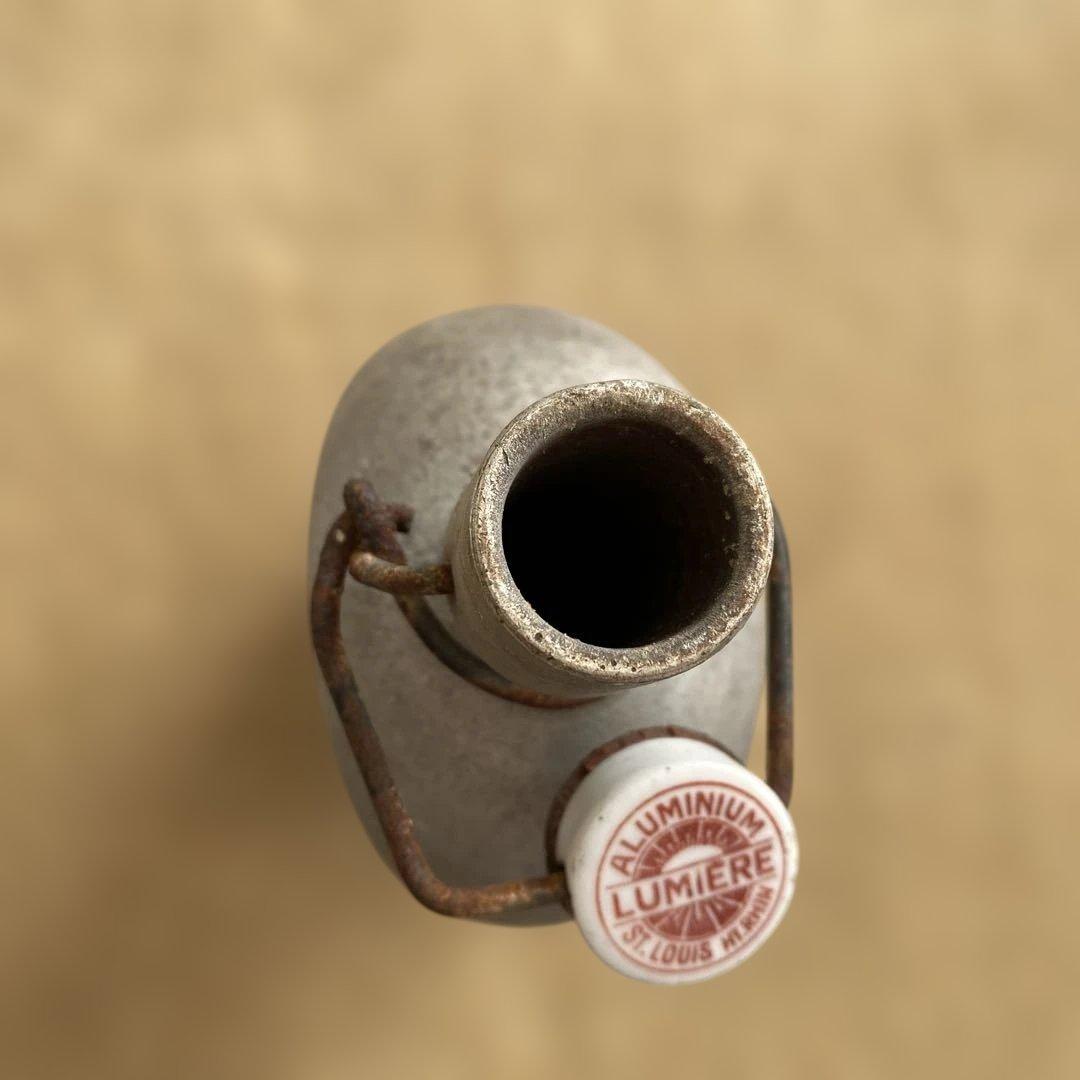 フランス　アンティーク　水筒　ヴィンテージ金属ボトル