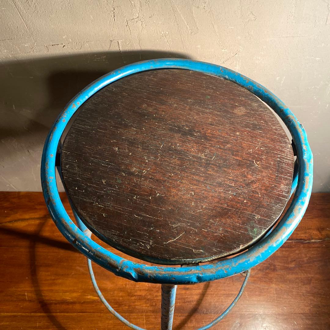 時代物 アイアンスツール 鉄脚 骨董品 古道具 インダストリアル 家具