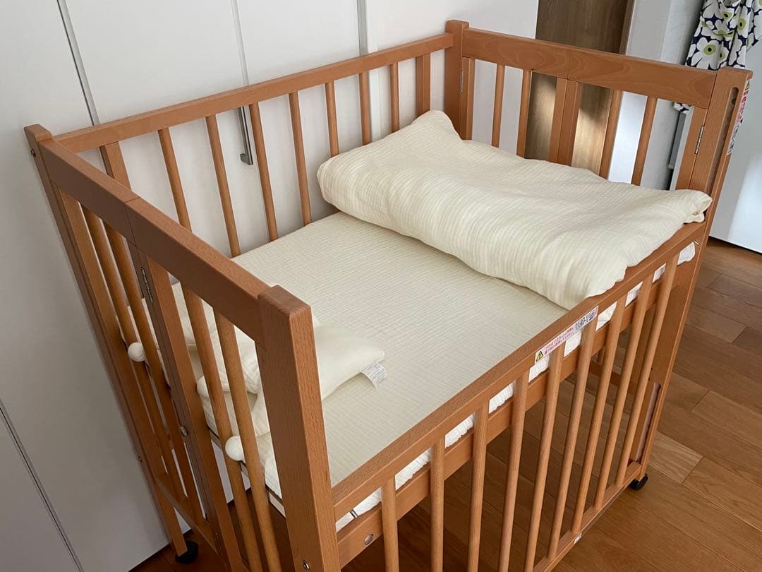 2024年8月購入日本製ミニベビーベッド＋立体ファイバーベビー布団セット