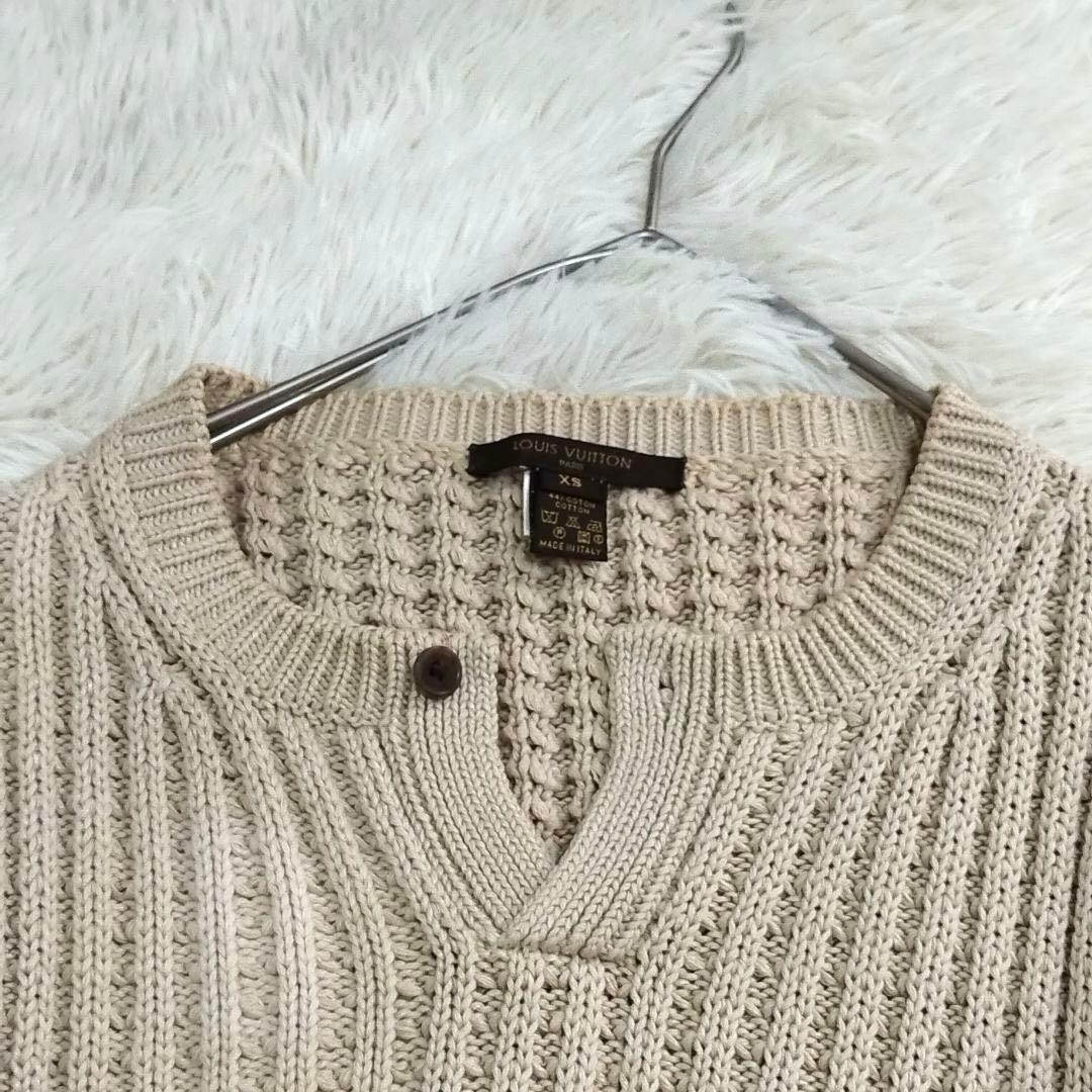18239✨ルイヴィトン リネン コットン ニット セーター XS ベージュ