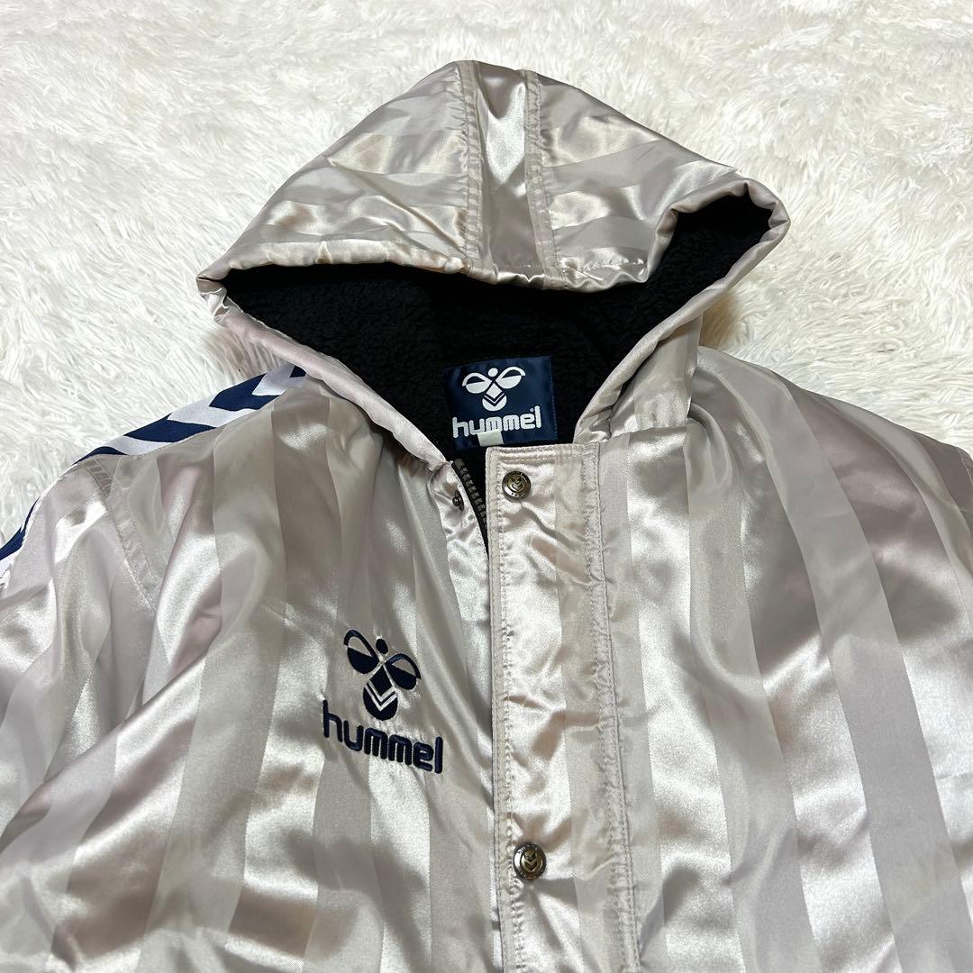 新品タグ付き ヒュンメル ロングボアコート S-M シルバー 撥水 防寒 566