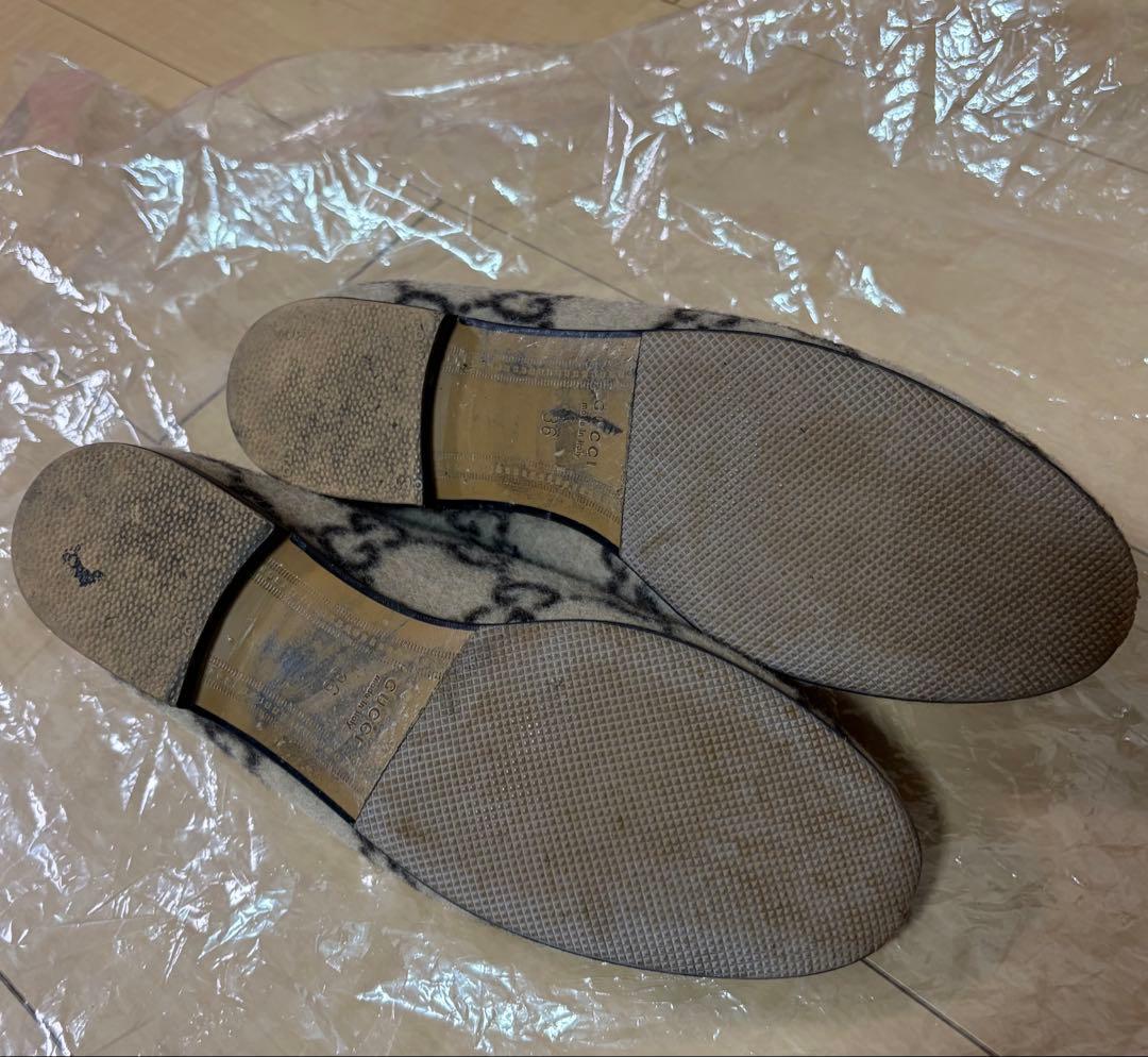 【GUCCI 】ホースビットローファー 36べージュ GGパターン　レディース