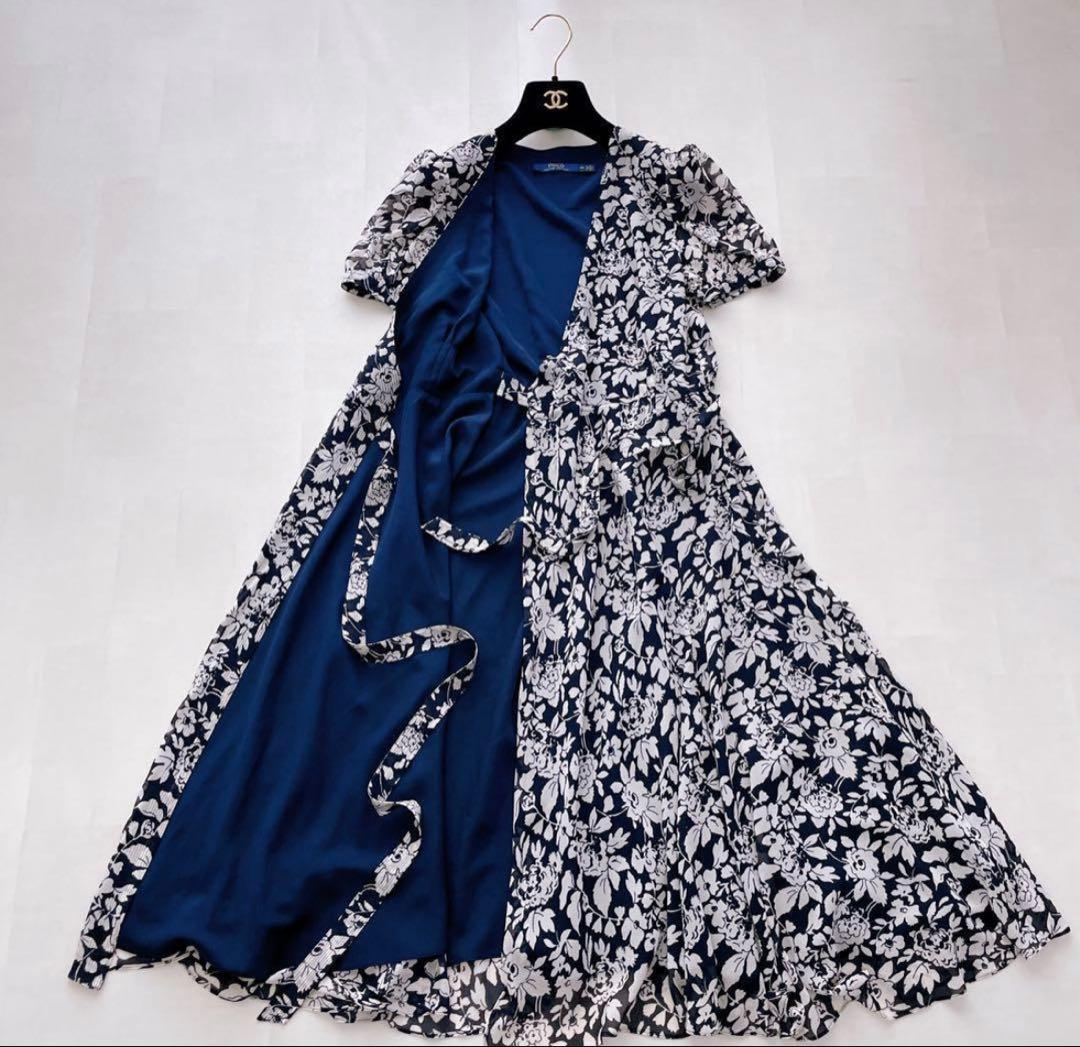 ポロラルフローレン　花柄ラップカシュクールワンピース