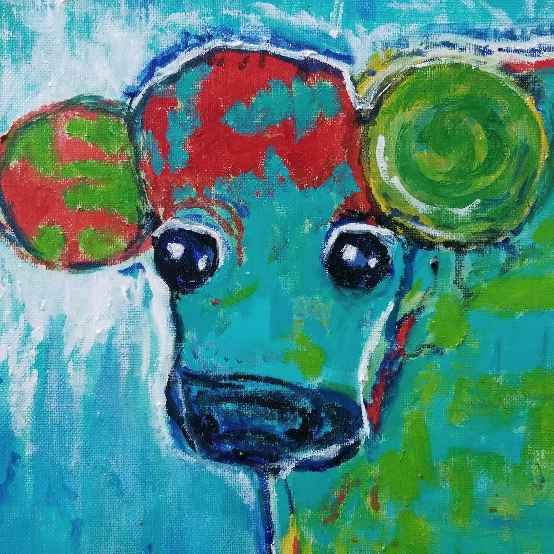 キャンバス 油絵　専用　カラフルCOWS  　1