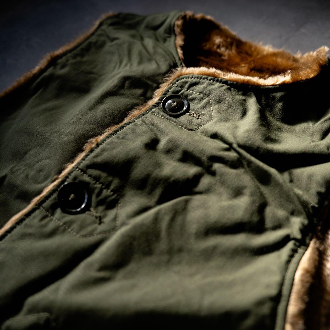 Engineered Garmentsリバーシブルベスト グリーン/ブラウン