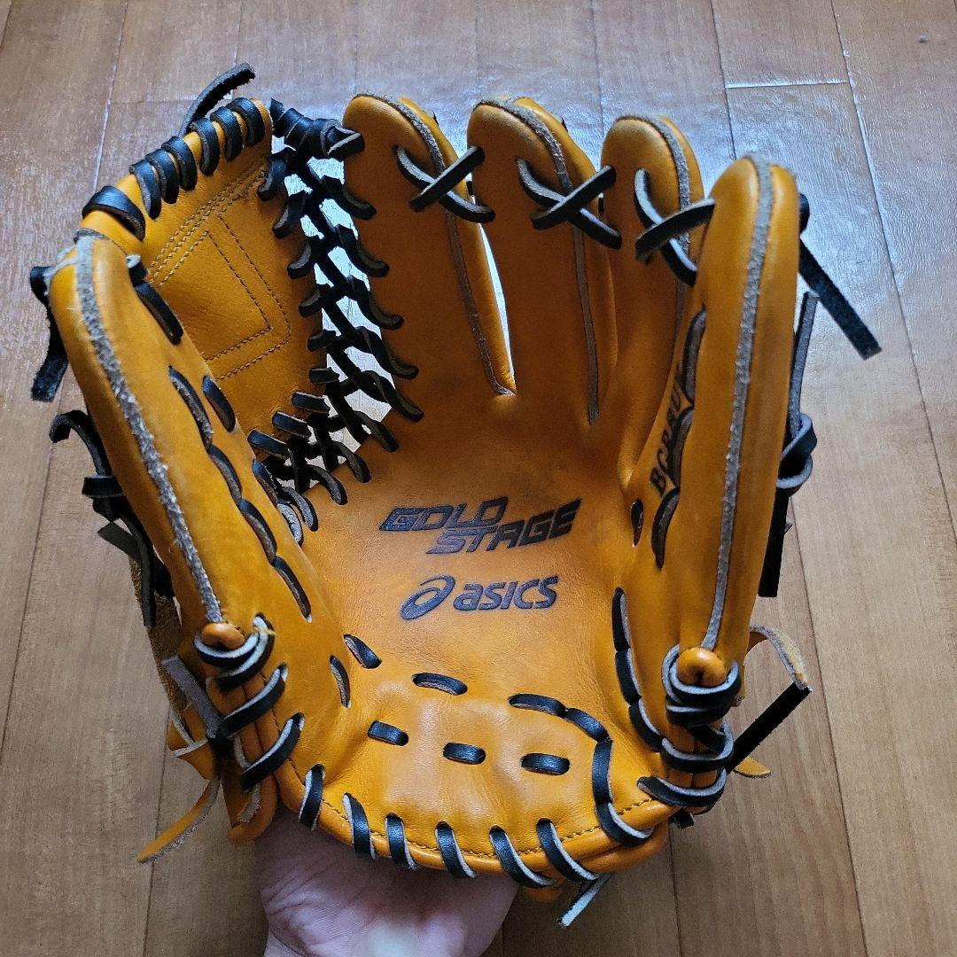 ASICS 軟式グラブ GOLD STAGE 内野手用 右投げ 型崩れなし