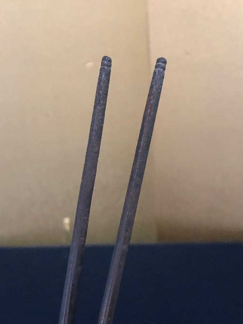 《R》茶道具 鉄火箸 明珍宗春作 共箱　260209け1