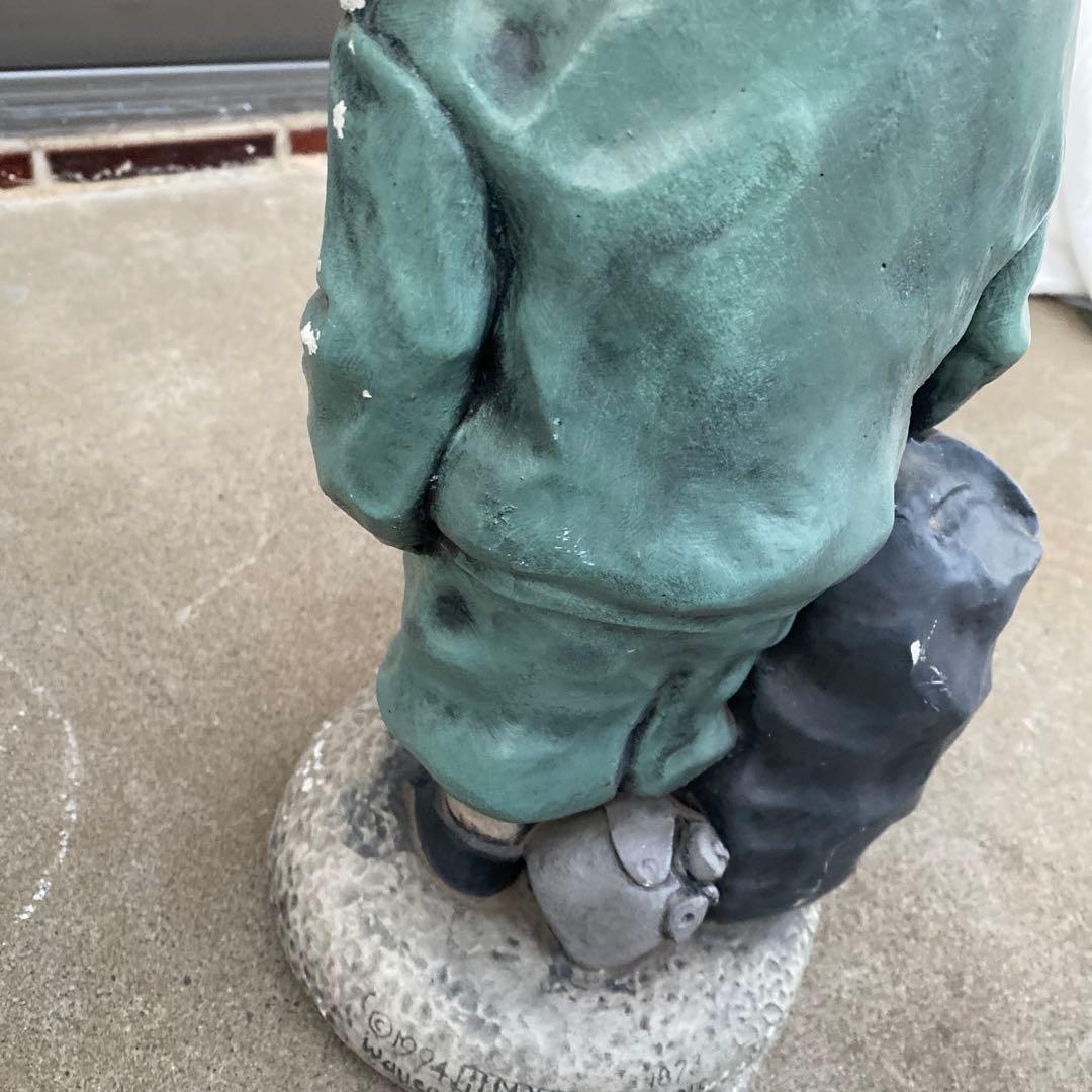 ドアストッパー　軍人の少年 置物 約45cm コンクリート　12kg