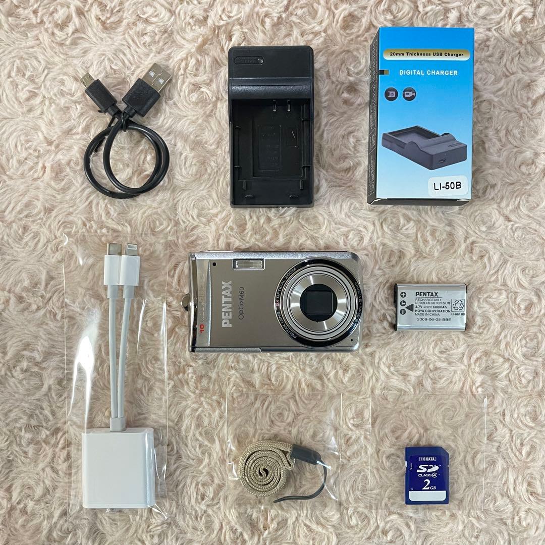 動作確認済✨PENTAX Optio M60✨スマホ転送OK コンデジ 可愛い♪