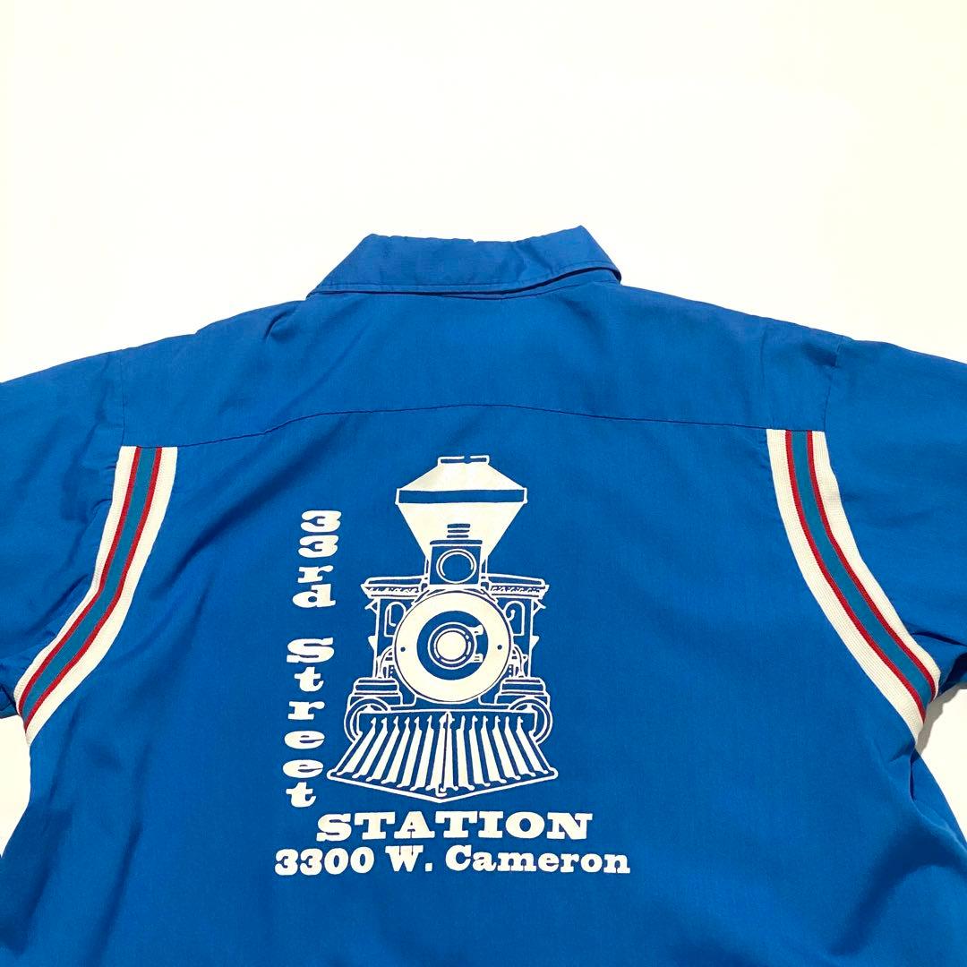 80’s~ビンテージ HILTON? ボウリングシャツ ユニフォーム プリント
