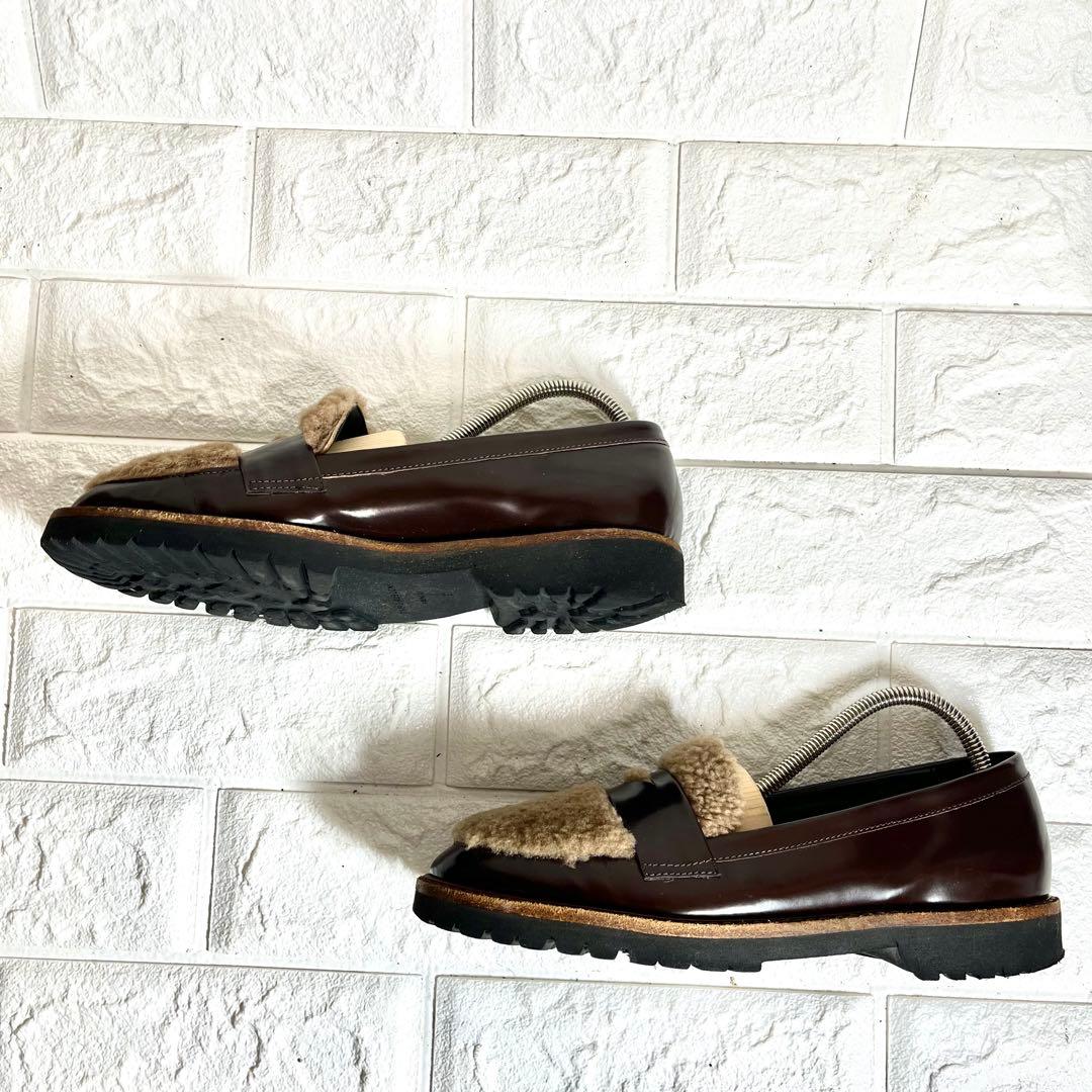 【ほぼ未使用】FABIO RUSCONI ファー付き　ローファー