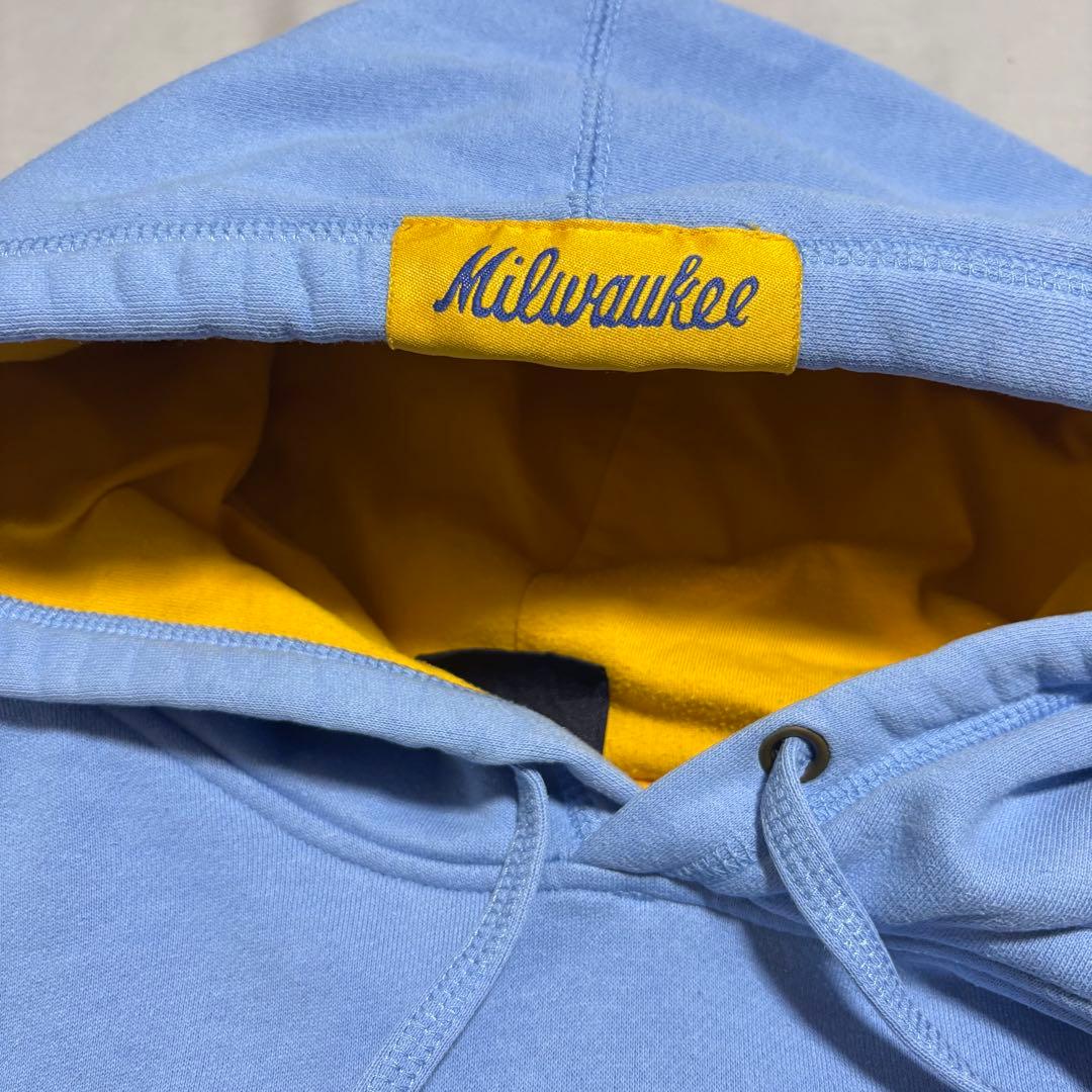 80s MLB 公式 ブリュワーズ パーカー 裏起毛 ワッペン 刺繍