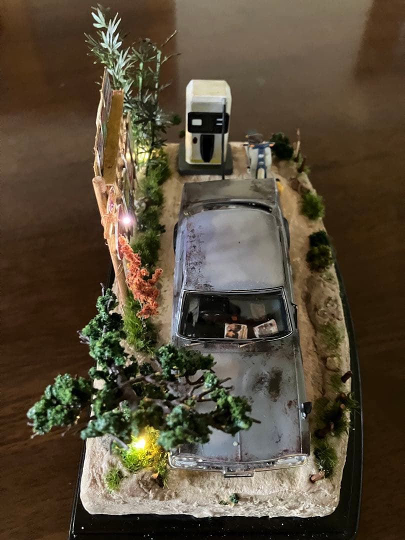 昭和レトロな風景 旧車 日産スカイラインGT-R ガソリンスタンド スパーカブ