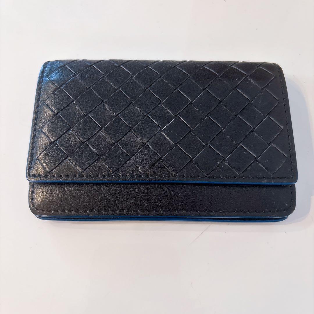 BOTTEGA VENETA ボッテガ　名刺入れ　青×黒