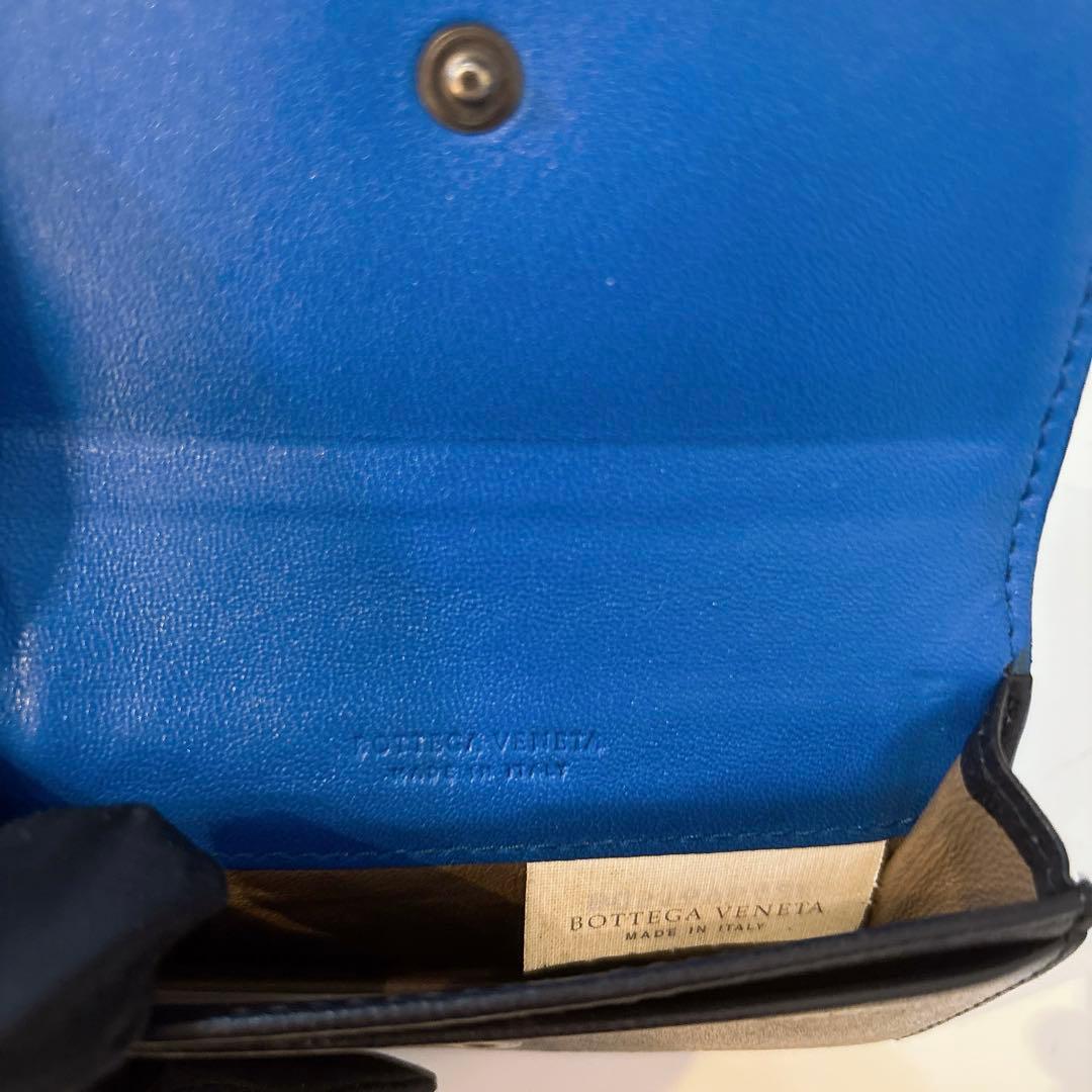 BOTTEGA VENETA ボッテガ　名刺入れ　青×黒