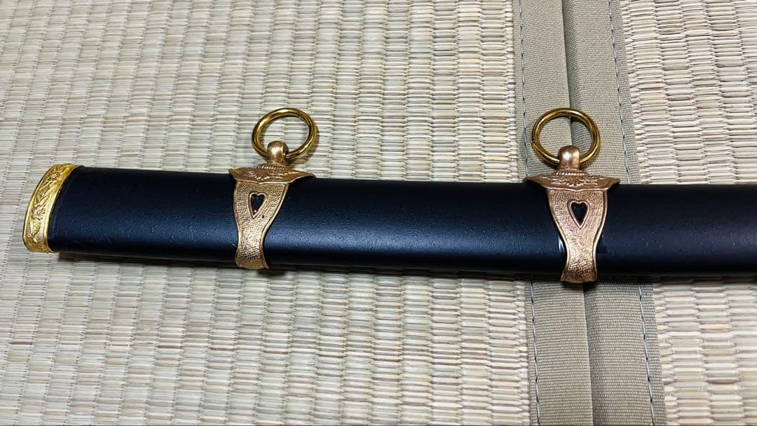 模造刀 海軍 軍刀 樋入り刀身 黒石目鞘 拵 大日本帝国 251021-1
