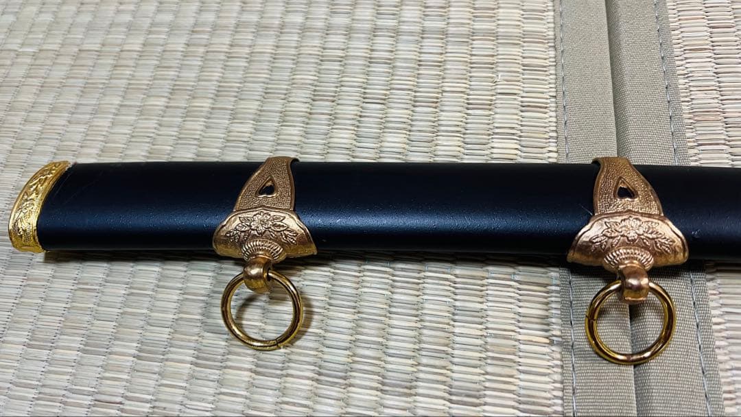 模造刀 海軍 軍刀 樋入り刀身 黒石目鞘 拵 大日本帝国 251021-1