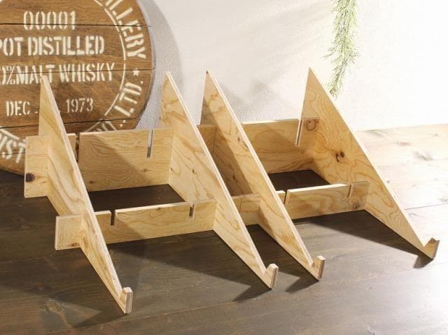 マルシェ傾斜ディスプレイ完成セット（傾斜台と木箱のセット）（ナチュラルブラウン）